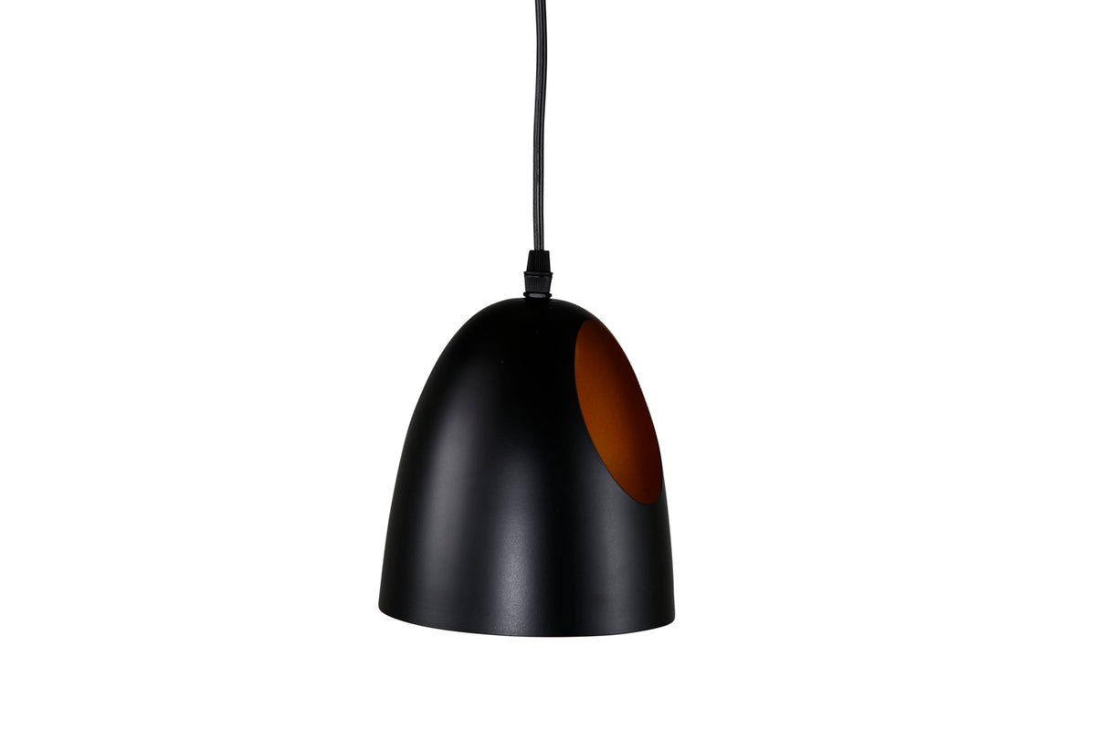 Hanglamp "Black Beauty" – Met elegant koperkleurig binnenontwerp