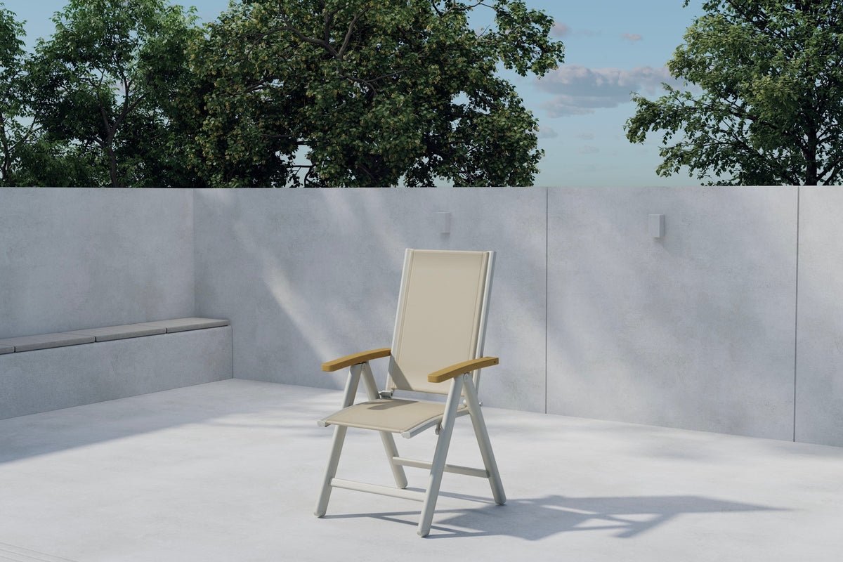 2-delige set - Tuinstoel GranCanaria van Textilene/Aluminium in Zwart, Wit of Beige