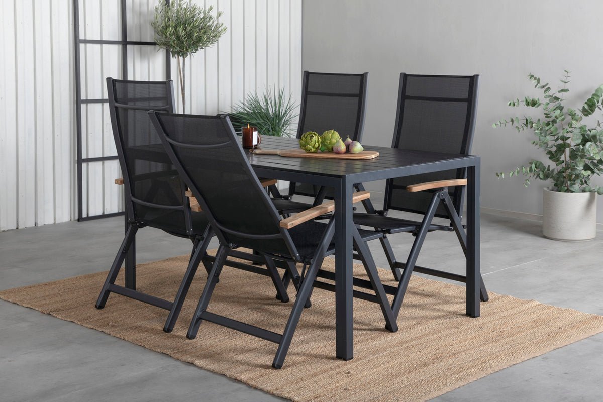 2-delige set - Tuinstoel GranCanaria van Textilene/Aluminium in Zwart, Wit of Beige