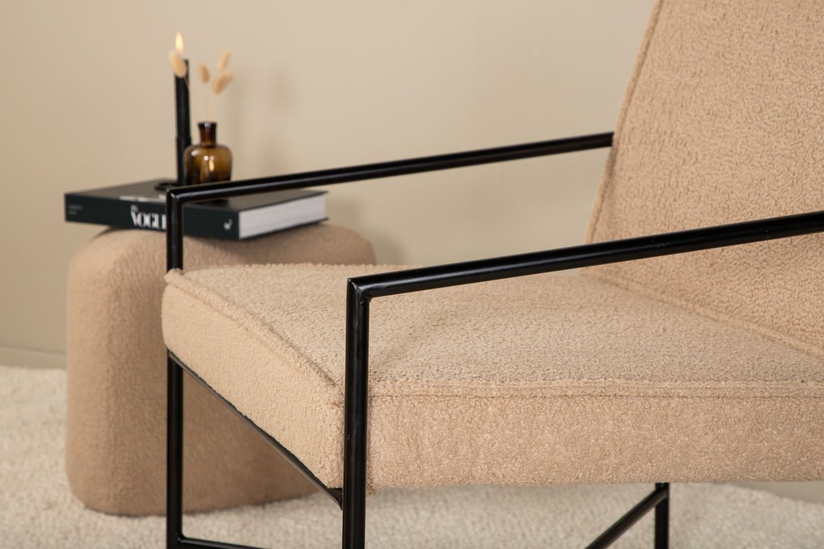 Fauteuil Lorele - Met Teddystof- of fluwelen bekleding