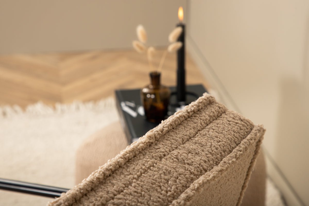 Fauteuil Lorele - Met Teddystof- of fluwelen bekleding