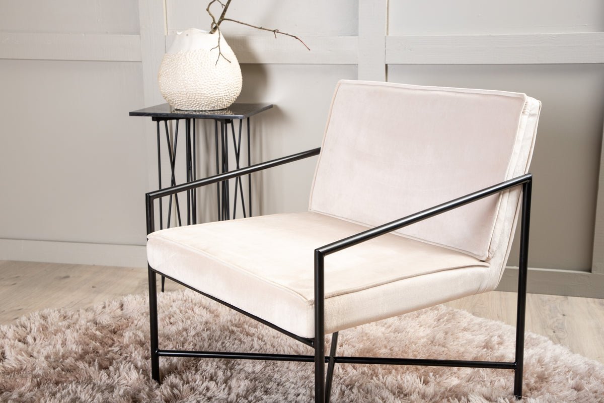 Fauteuil Lorele - Met Teddystof- of fluwelen bekleding