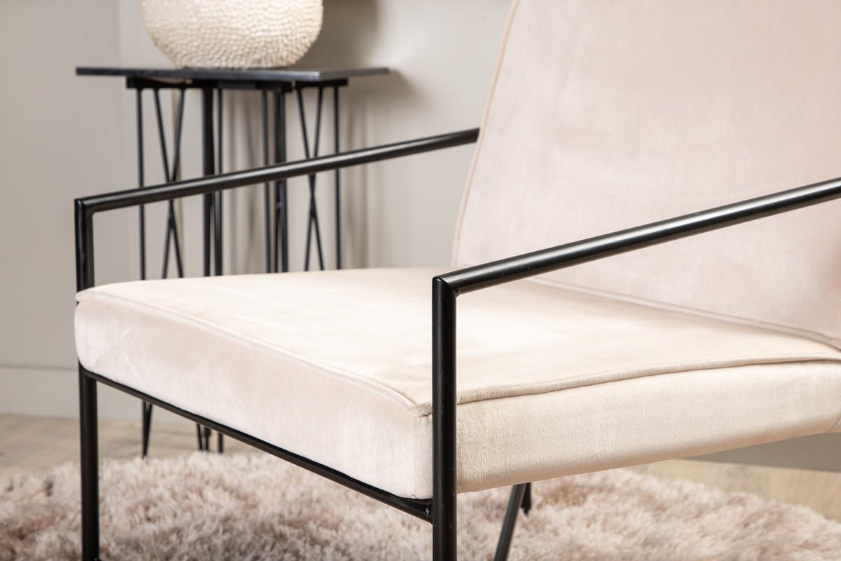 Fauteuil Lorele - Met Teddystof- of fluwelen bekleding