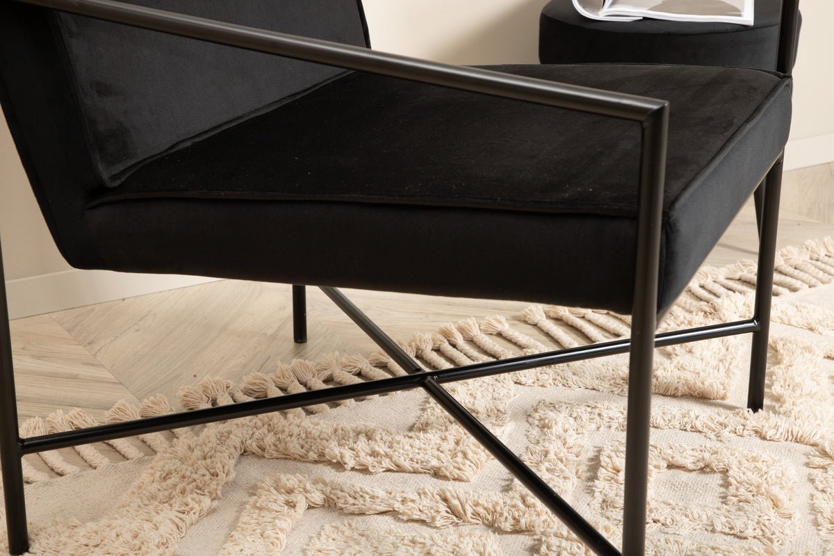 Fauteuil Lorele - Met Teddystof- of fluwelen bekleding