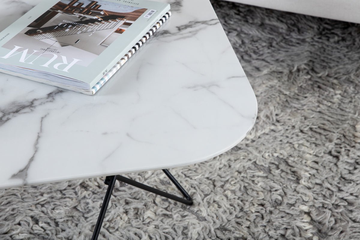 Salontafel Tango - met tafelblad van marmerglas