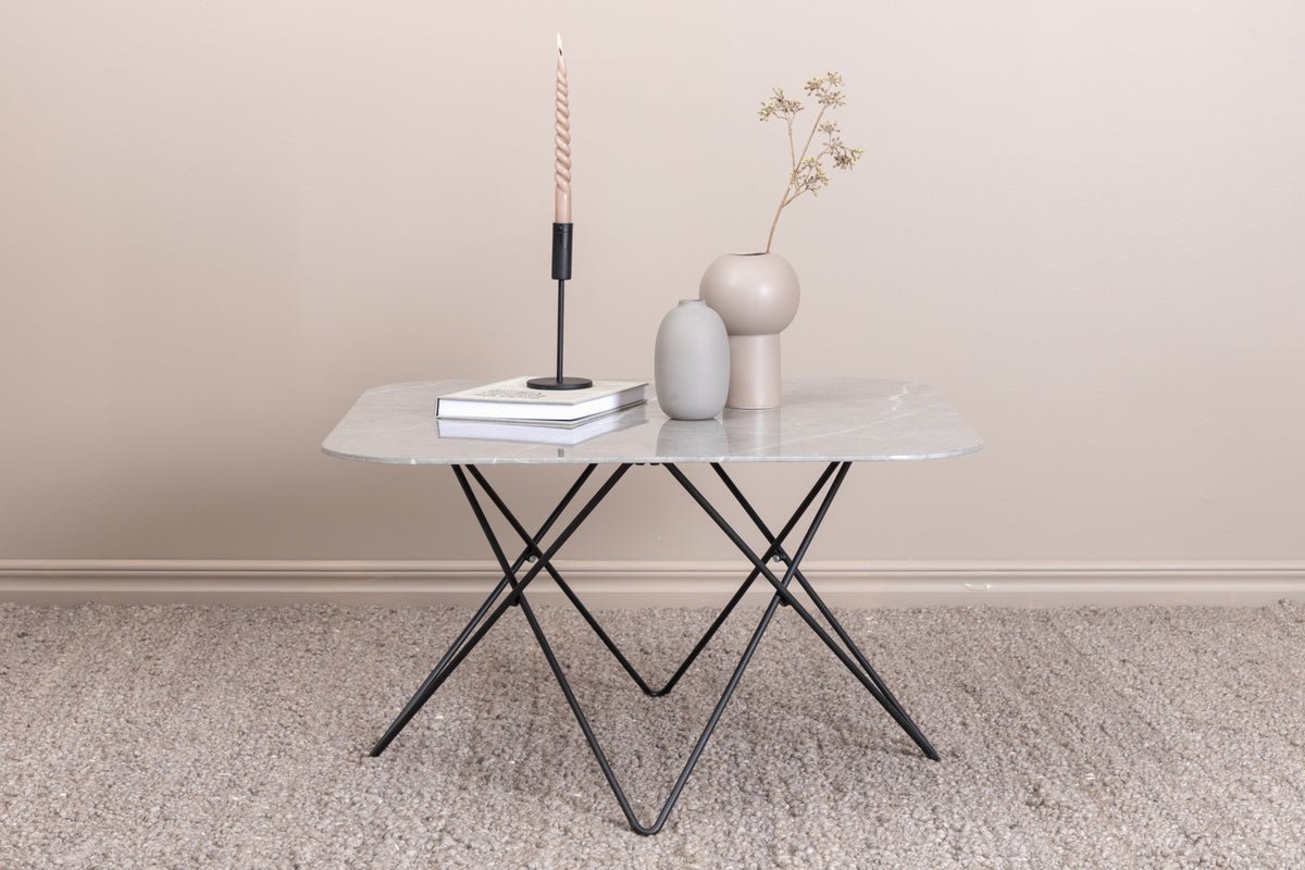 Salontafel Tango - met tafelblad van marmerglas