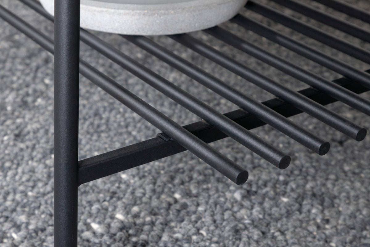 Salontafel Staffan - in zwart met glazen blad