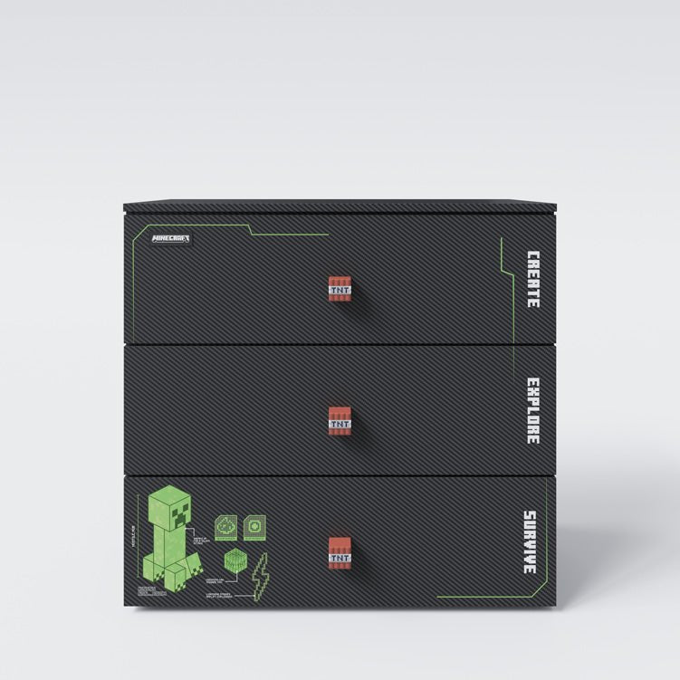 Minecraft ladekast „Creeper Chest“ – met LED, soft-close & 3 laden