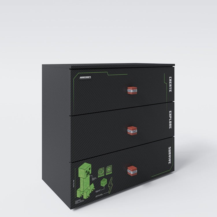 Minecraft ladekast „Creeper Chest“ – met LED, soft-close & 3 laden