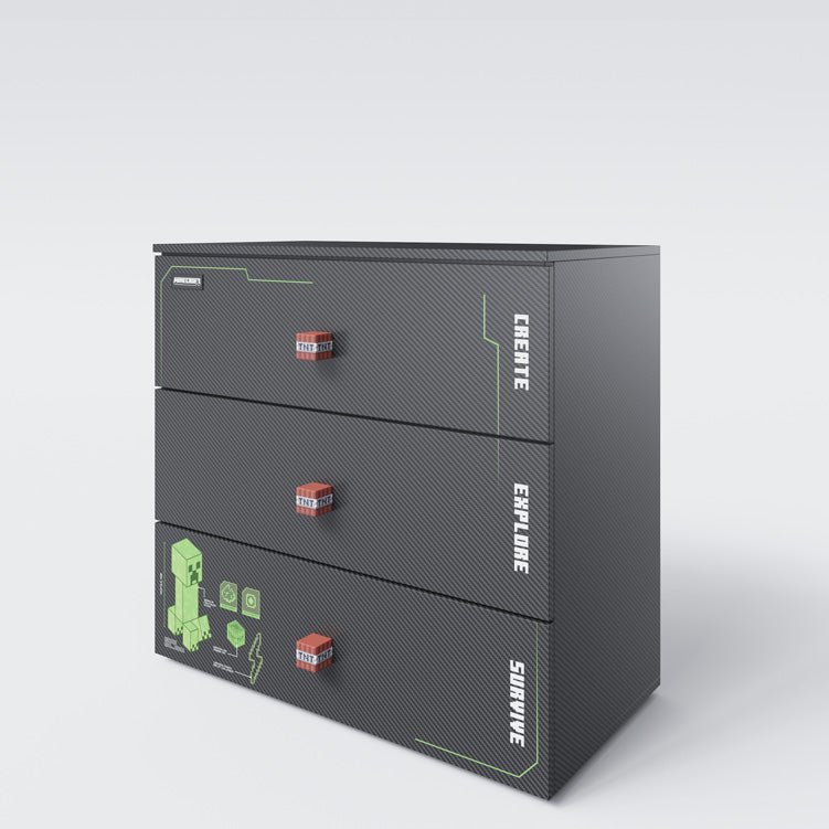 Minecraft ladekast „Creeper Chest“ – met LED, soft-close & 3 laden