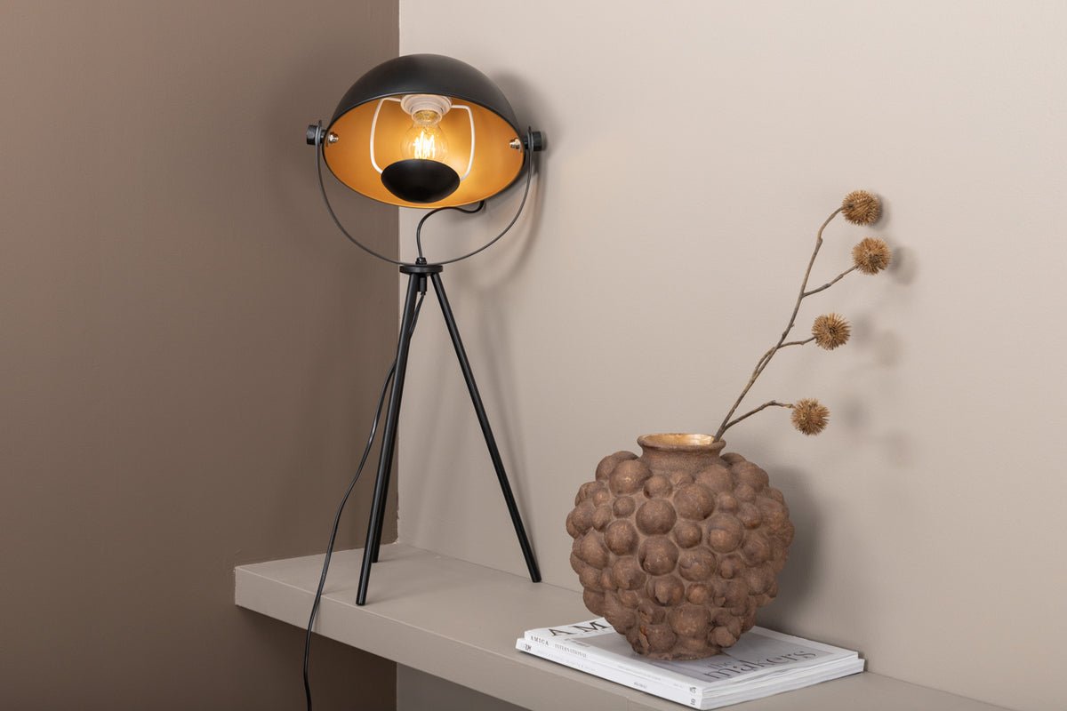 Tafellamp „California“ – Zwarte lamp met gouden details