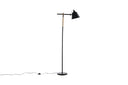Vloerlamp Grimming – rustige zwarte helderheid met houten details