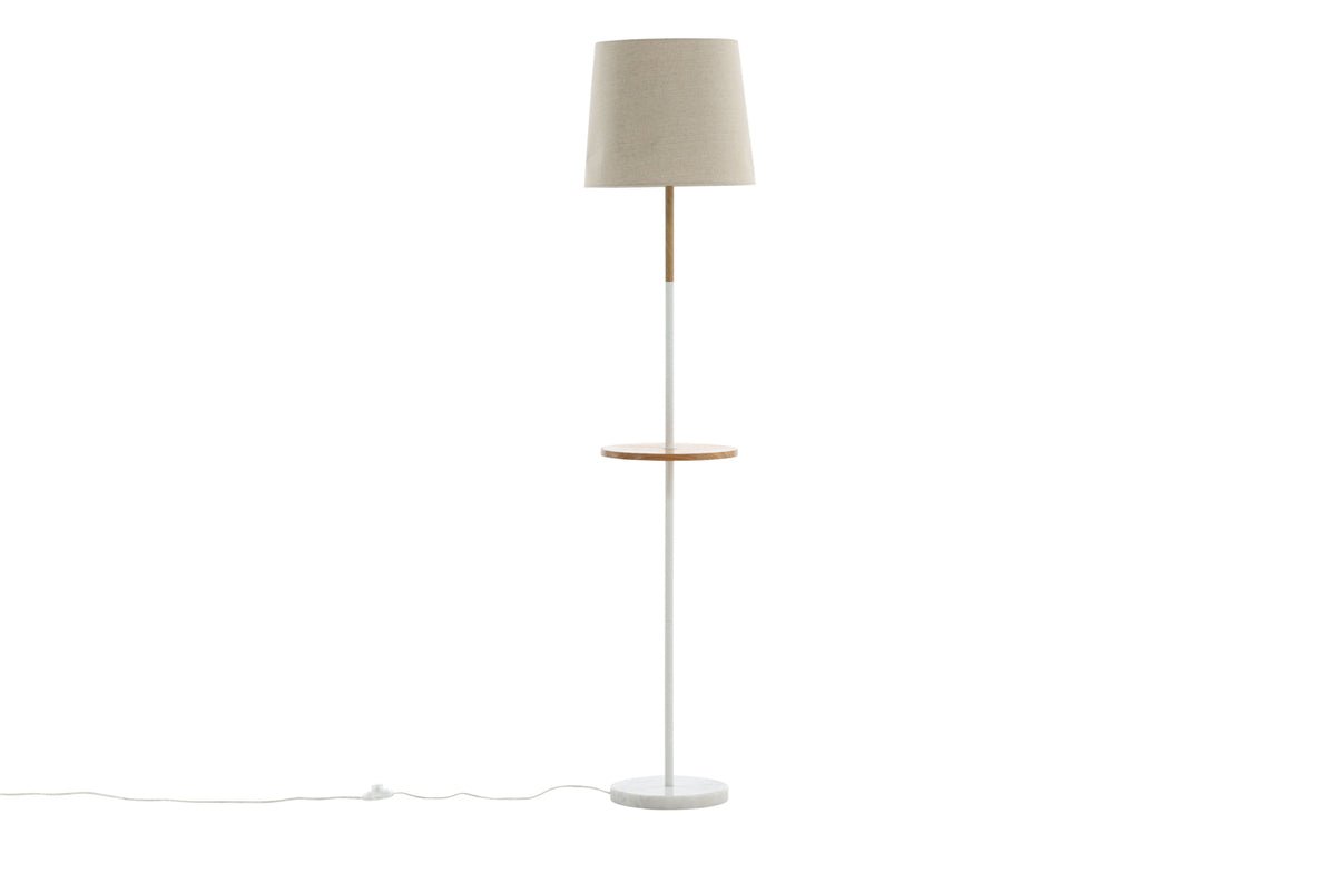 Staande lamp „Lienz“ – Zacht Beige met reliëfoppervlak