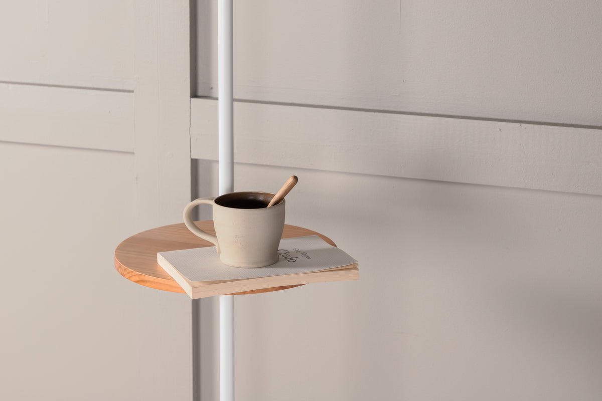 Staande lamp „Lienz“ – Zacht Beige met reliëfoppervlak