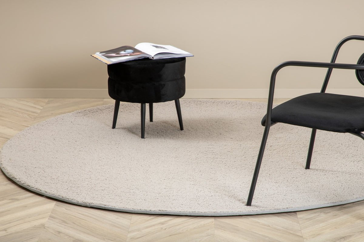 Vloerkleed Lunor – rond in Grijs van polyester