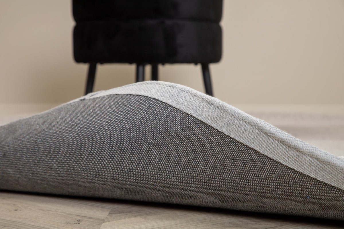 Vloerkleed Lunor – rond in Grijs van polyester