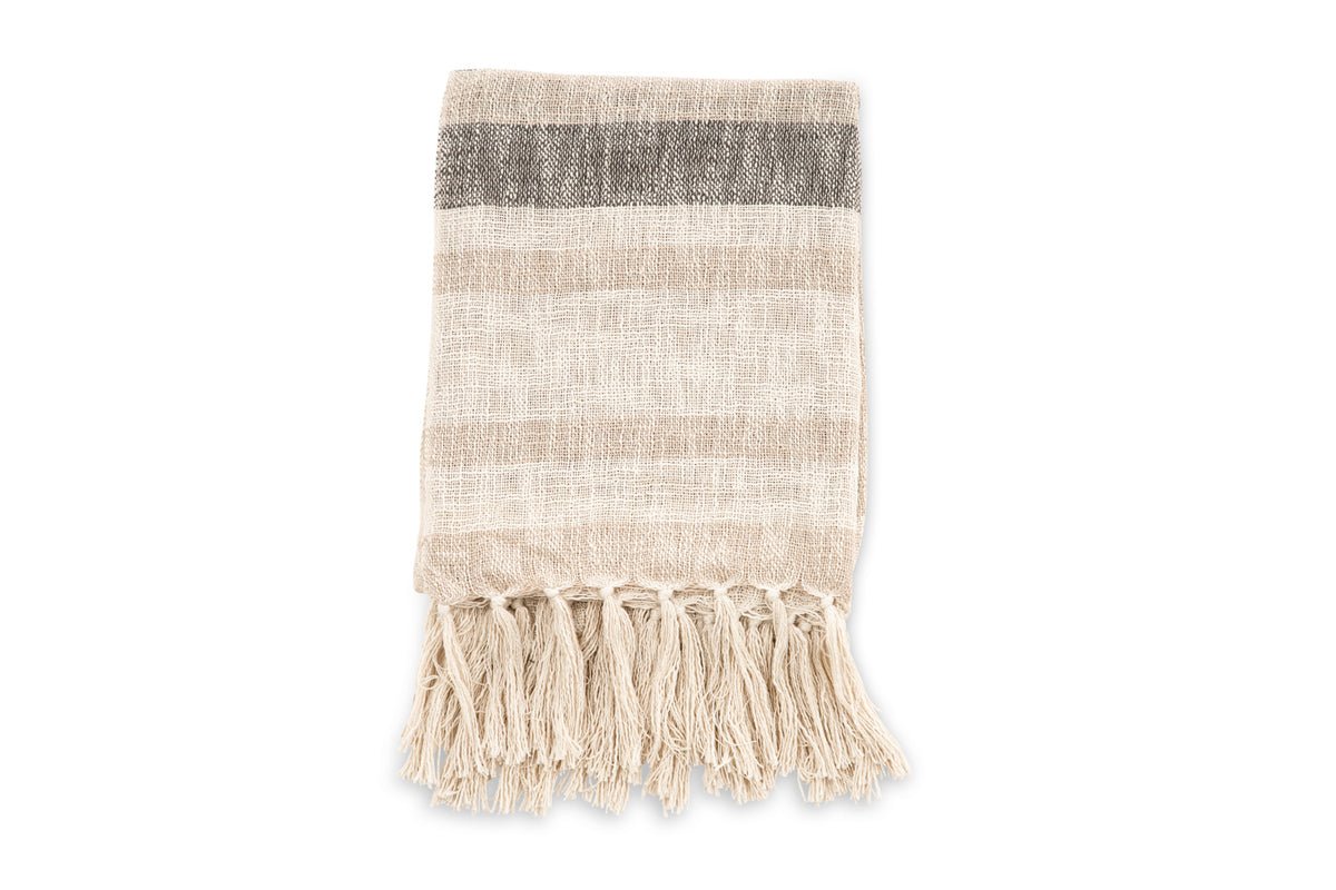 Tagesdecke Lunara – 170×130 cm met franjes & structuur-weefontwerp