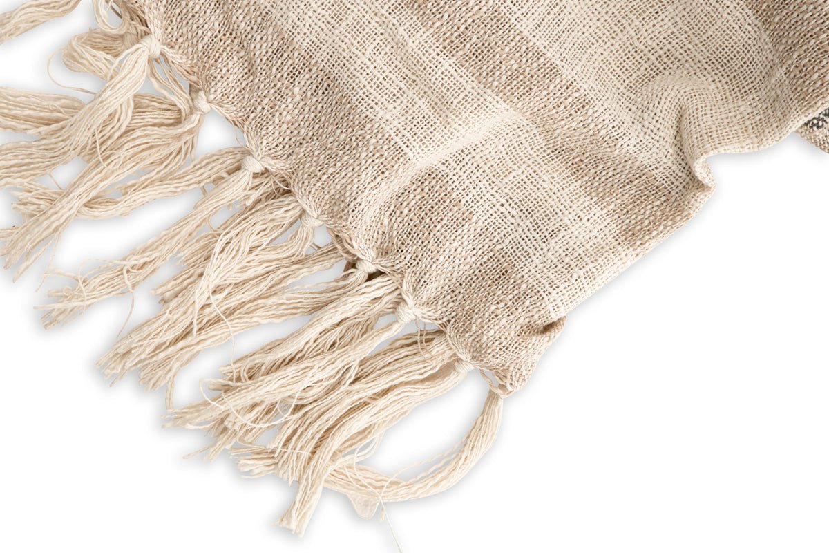 Tagesdecke Lunara – 170×130 cm met franjes & structuur-weefontwerp