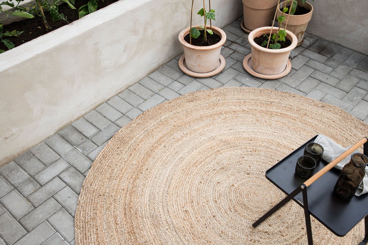Vloerkleed Palin – rond in natuurlijke kleur van jute