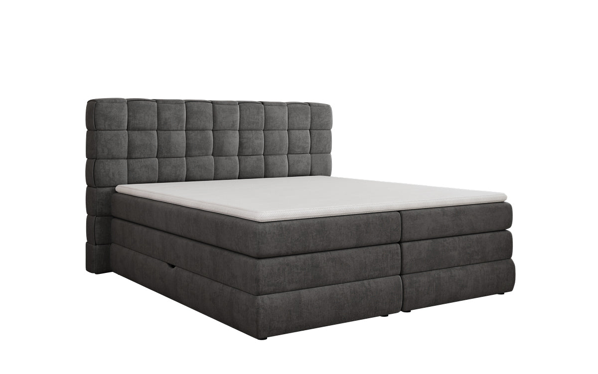Boxspringbed Trama met opbergruimte in Fluweel