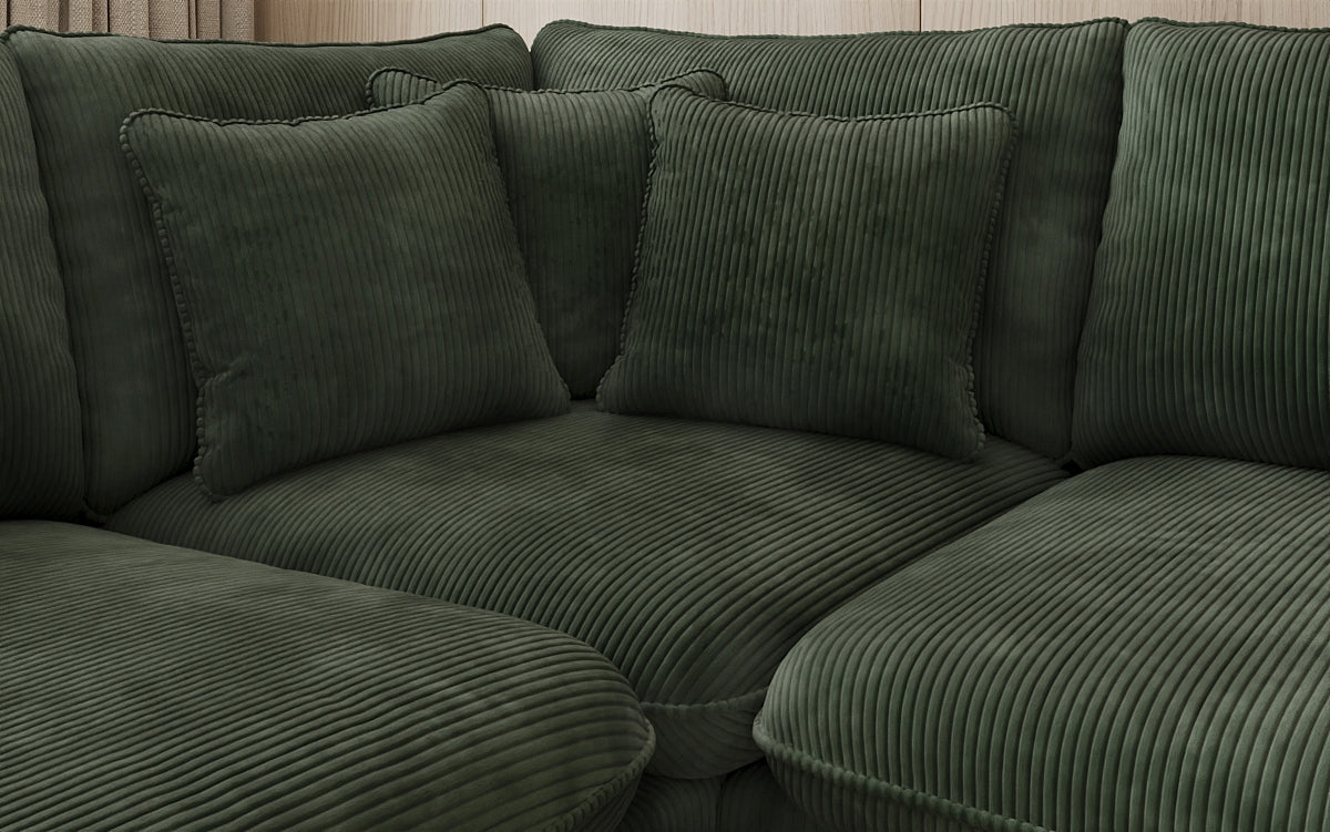 Designhoekbank Laguna met metalen poten in Ribstof