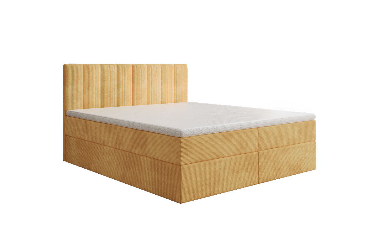 Boxspringbed Sofia in Ribstof met opbergruimte