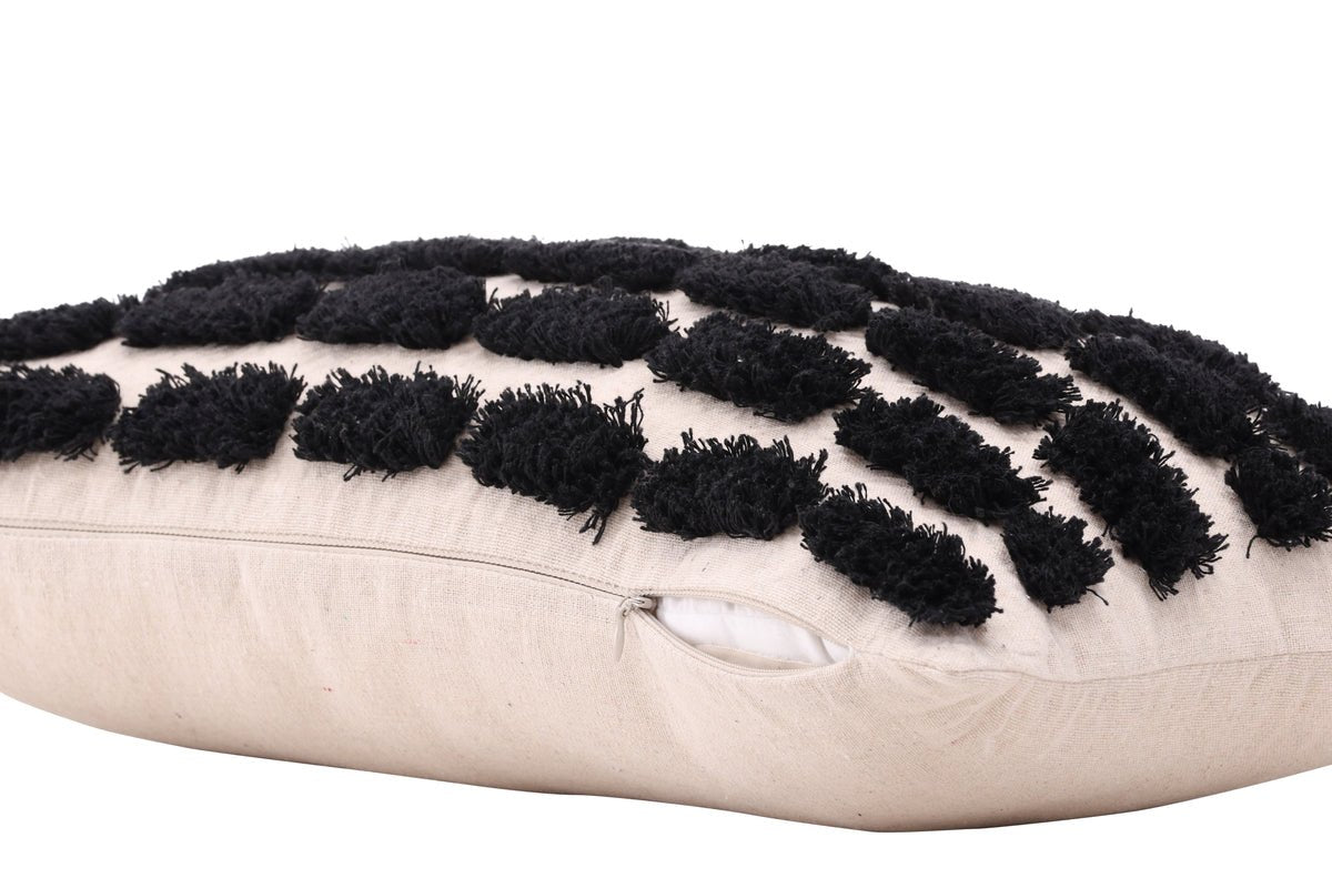 Kussenhoes Luca - 50x30 cm met wit-zwart patroon