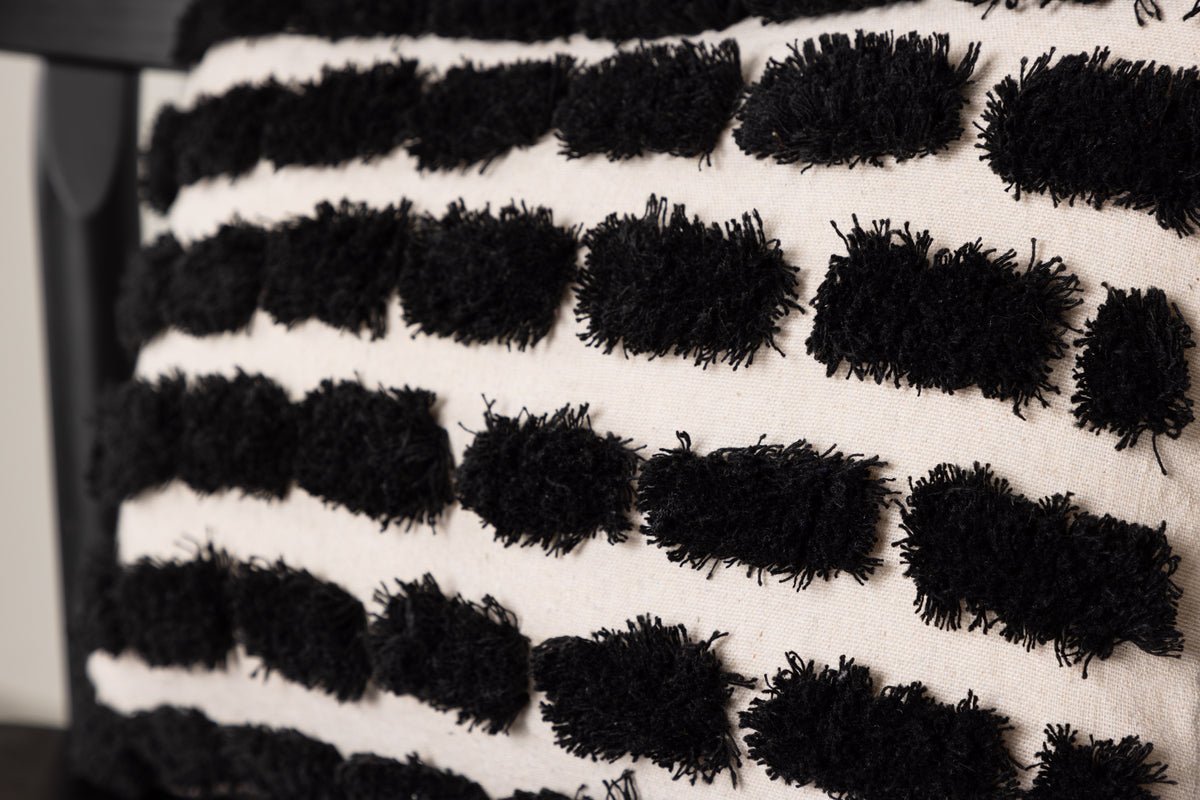 Kussenhoes Luca - 50x30 cm met wit-zwart patroon