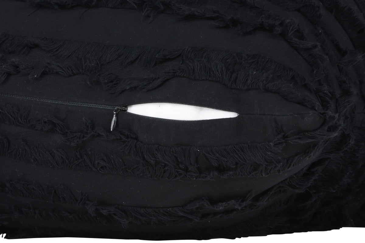 Kussenhoes Erika - 45x45 cm in Zwart van 100% katoen