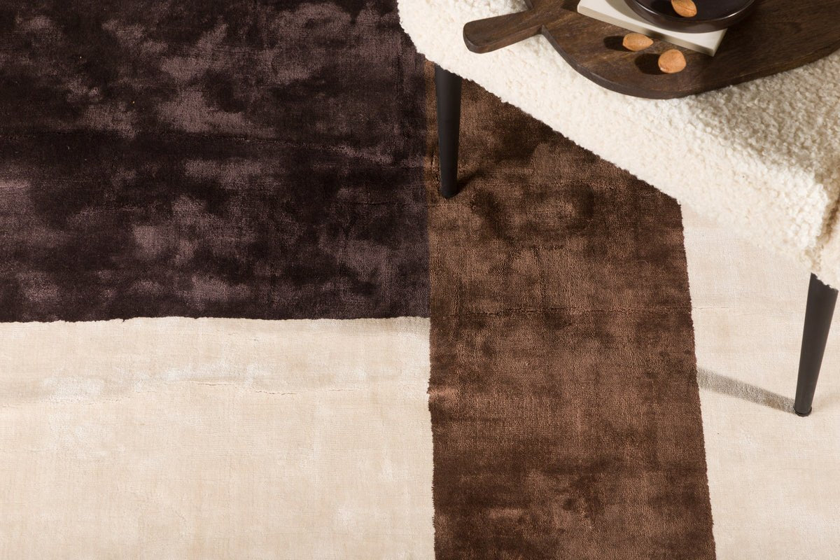 Vloerkleed Adel – met ruitpatroon van viscose