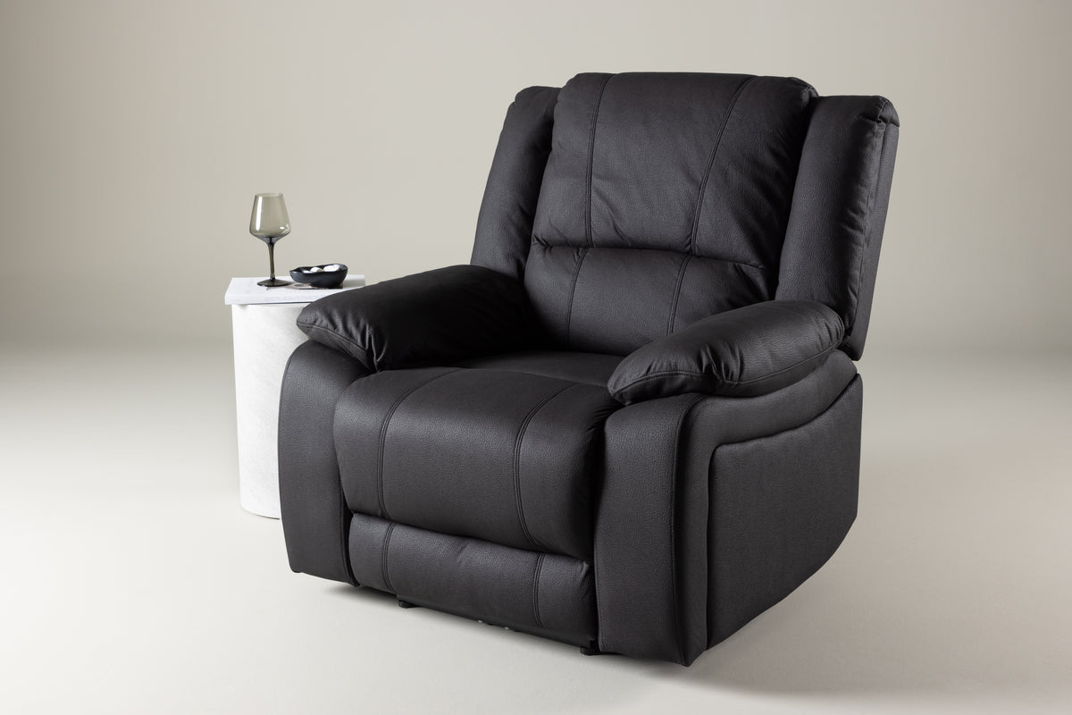 Fauteuil Dubai - in Zwart met ligfunctie