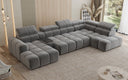 Designersofa woonlandschap Mia met elektrische zitverlenging in Chenille