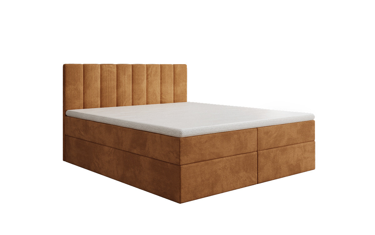 Boxspringbed Sofia in Ribstof met opbergruimte