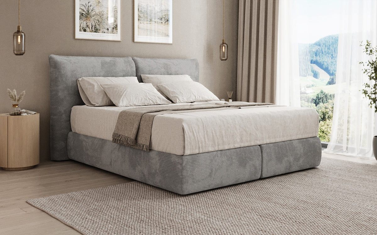 Boxspringbed Pillo in Ribstof