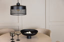 Hanglamp Jolina – van matzwart ijzer met decoratieve mesh-kap