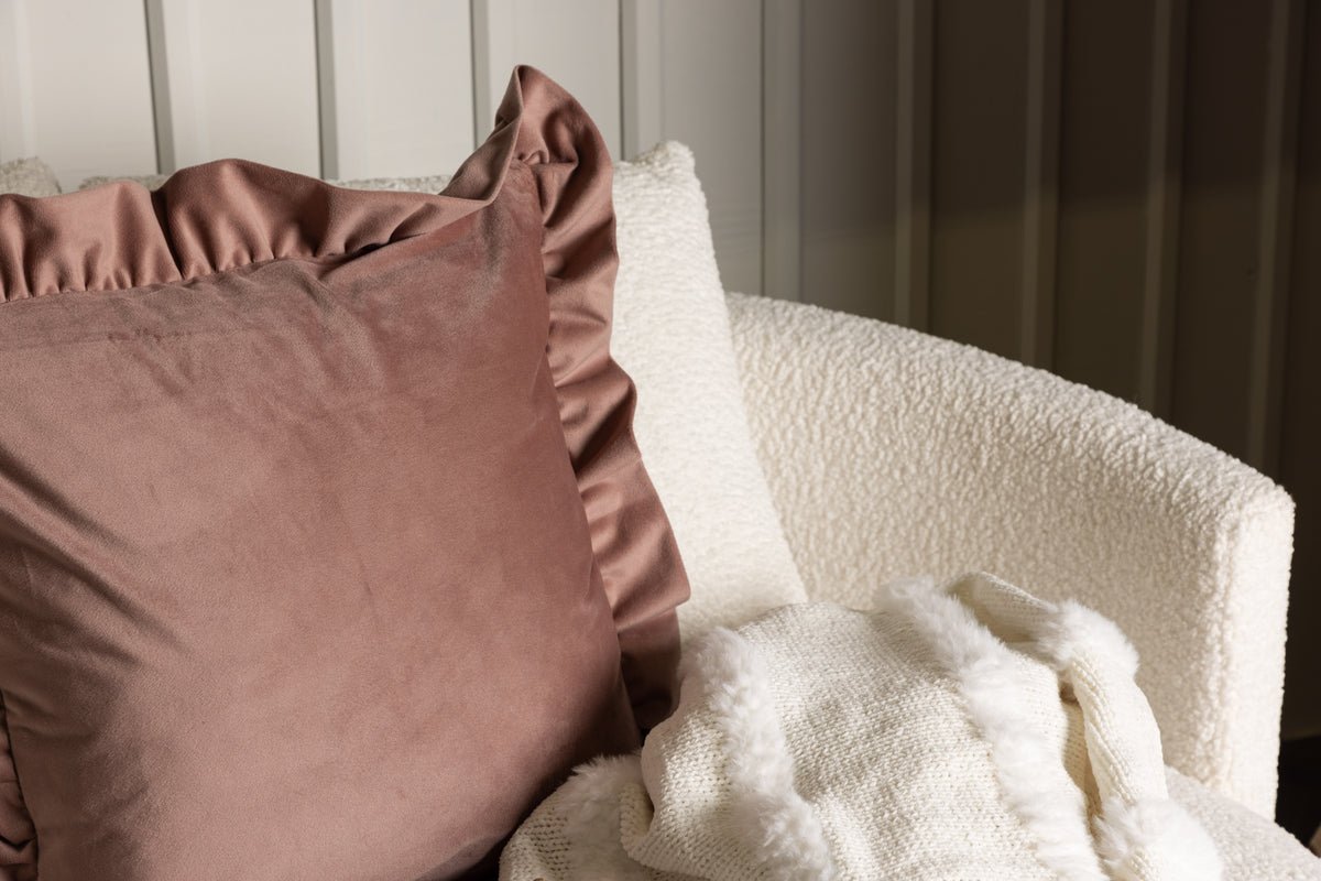 Kussenhoes Essence - 50x50 cm in Beige, Roze en Wit