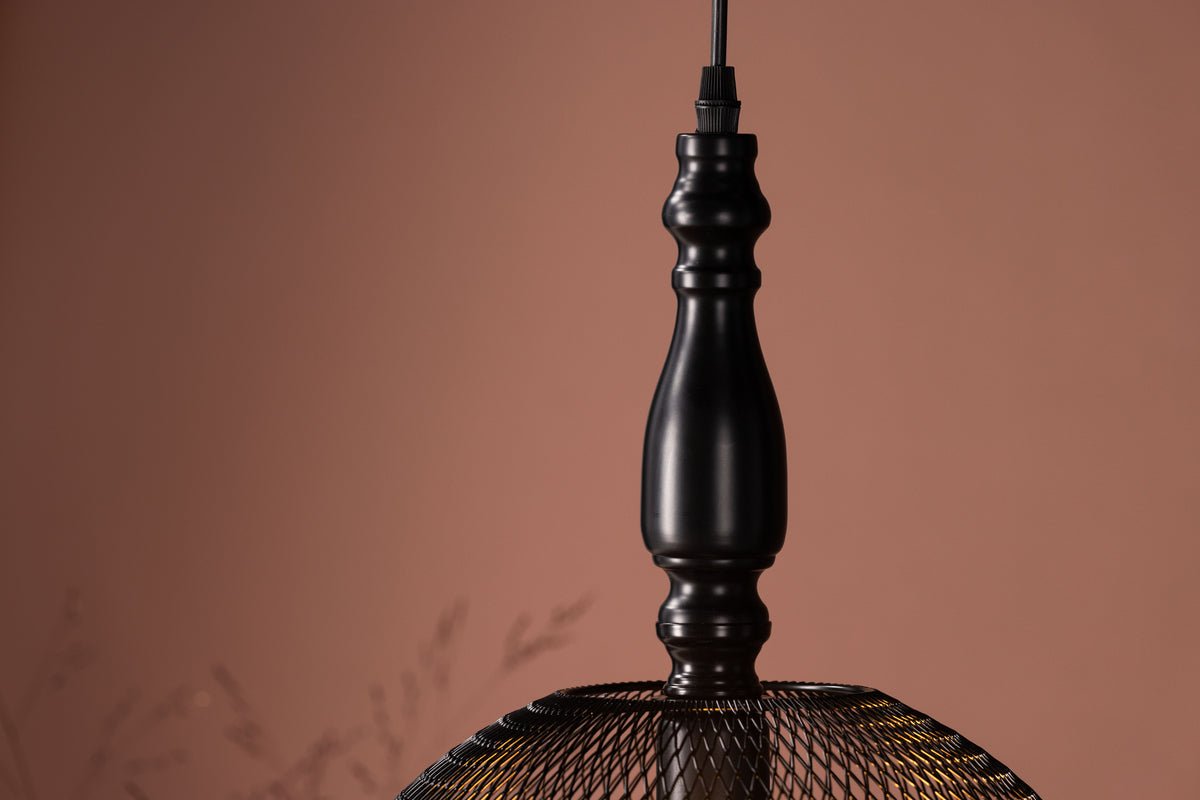 Hanglamp „Windhoek" – Ronde lampenkap met netpatroon voor zachte lichtdemping
