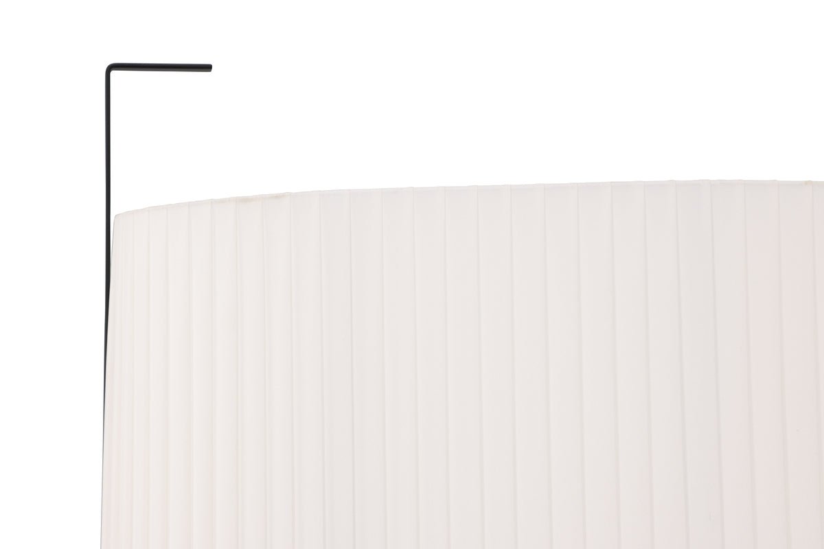 Staande lamp „Solva“ – Hoge stoffen lamp in Beige met zwart metalen frame (Hoogte 80 cm)