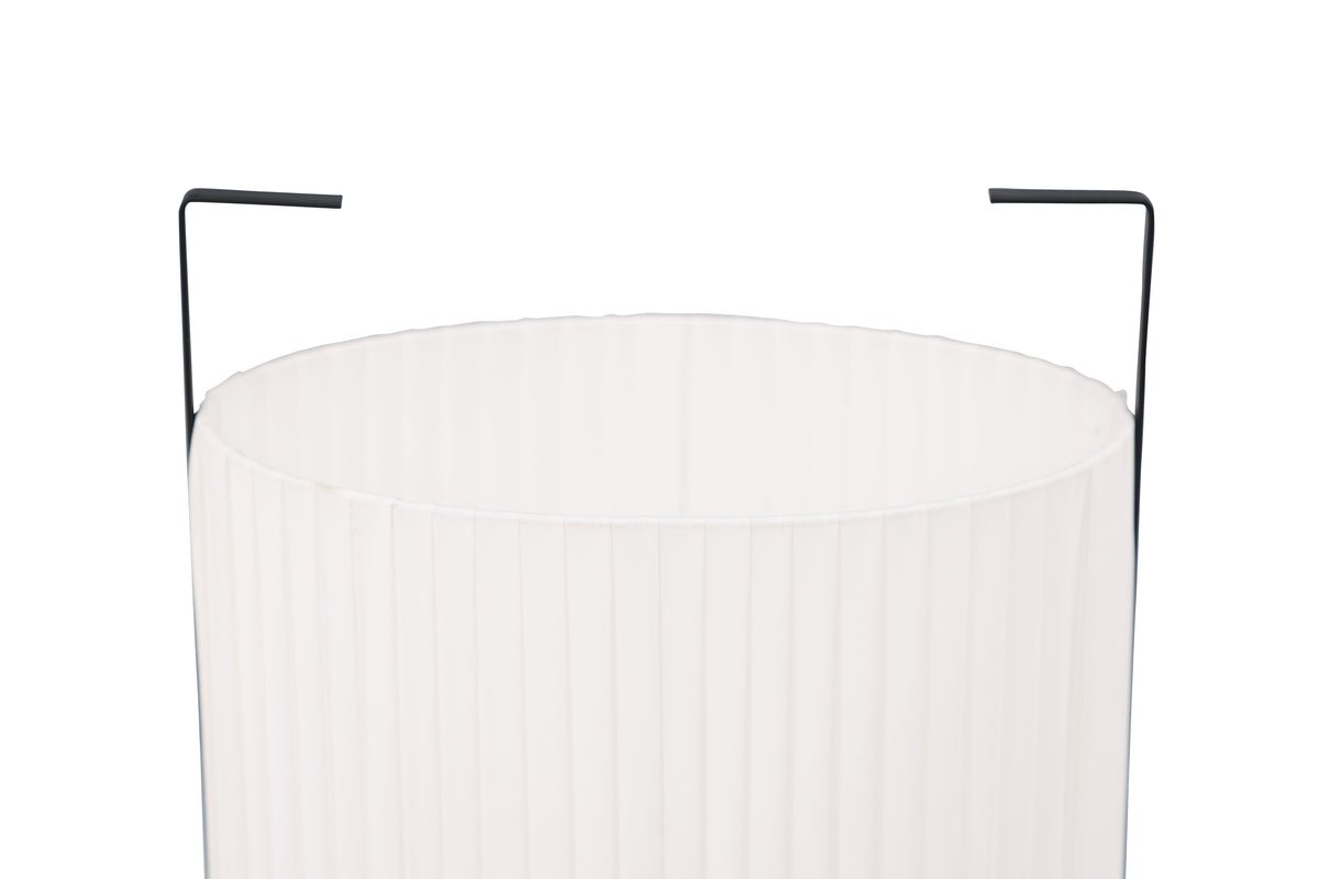 Staande lamp „Elvra“ – stoffen kap in Beige met zwart metalen frame (hoogte 48 cm)