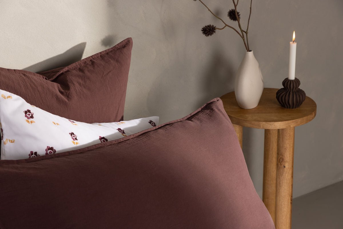 Kussenhoes Hygge - 50x90 cm in Bruin, Beige en Wit van 100% katoen