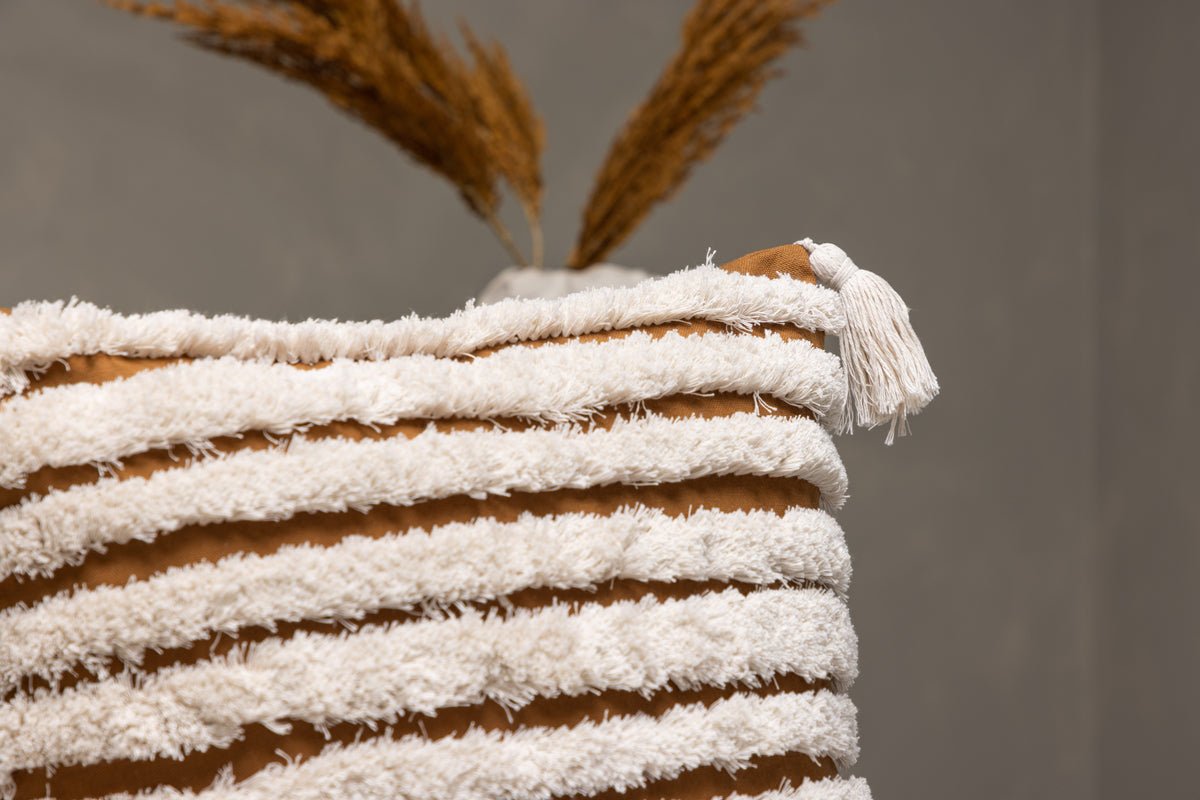 Kussenhoes Estilo - 45x45 cm met wit-bruin patroon