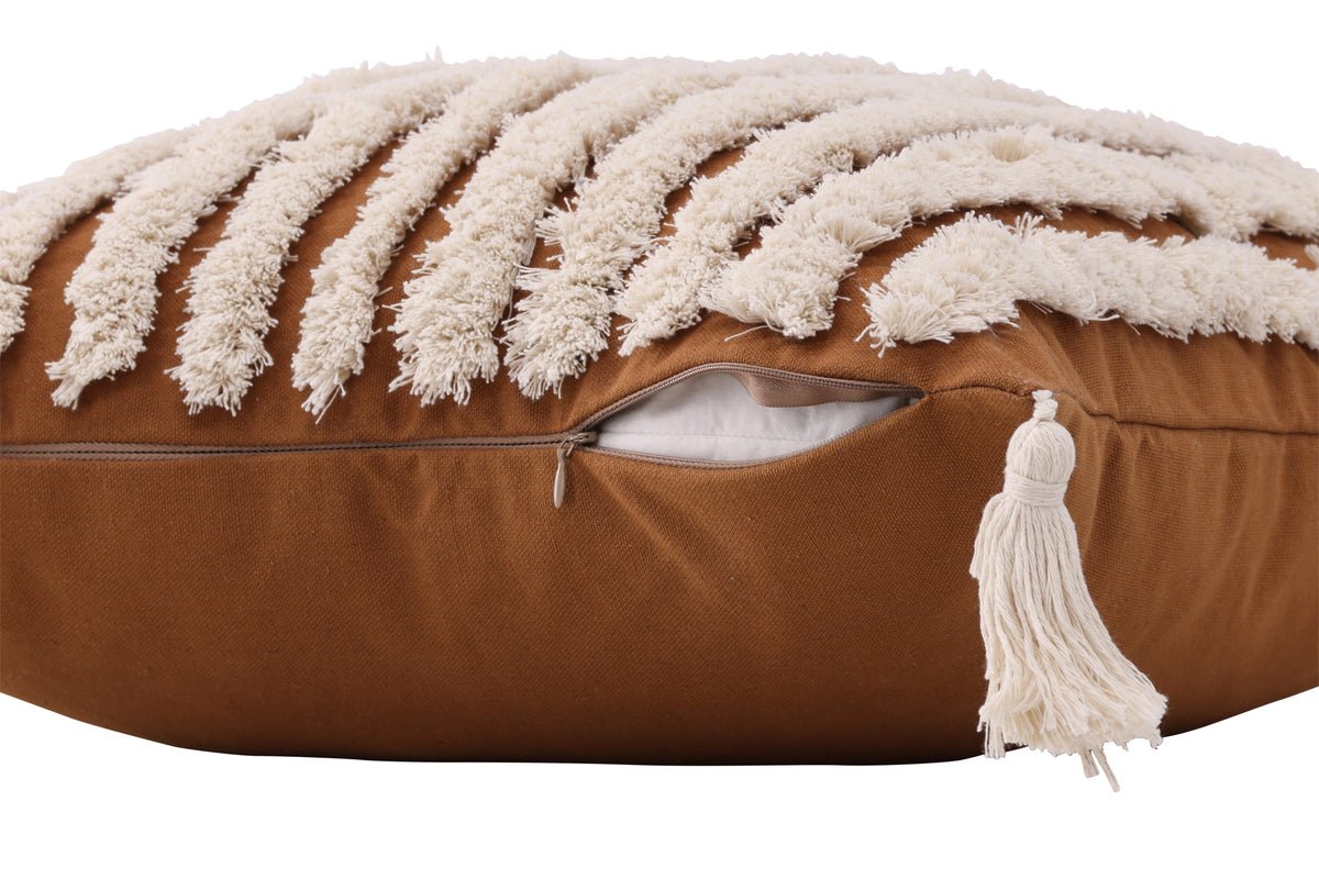 Kussenhoes Estilo - 45x45 cm met wit-bruin patroon