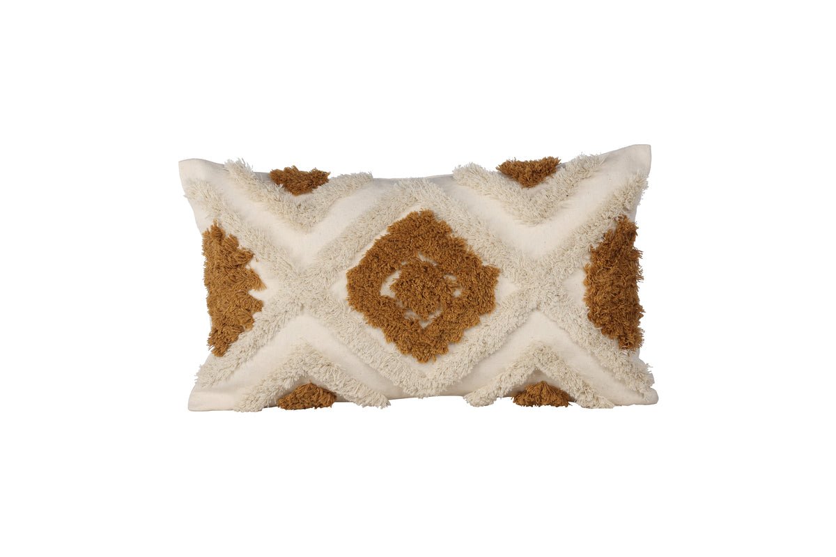 Kussenhoes Cadiz - 50x30 cm met bruin-wit ruitpatroon