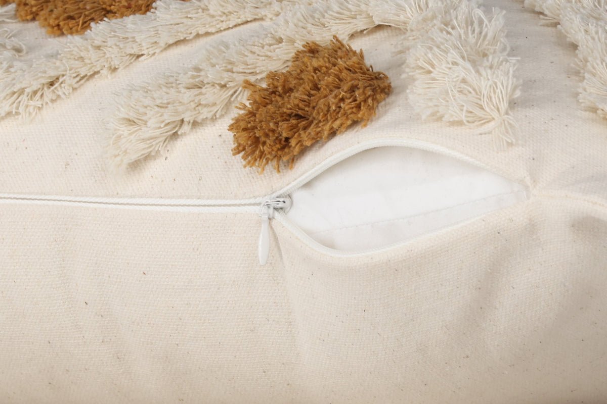 Kussenhoes Cadiz - 50x30 cm met bruin-wit ruitpatroon