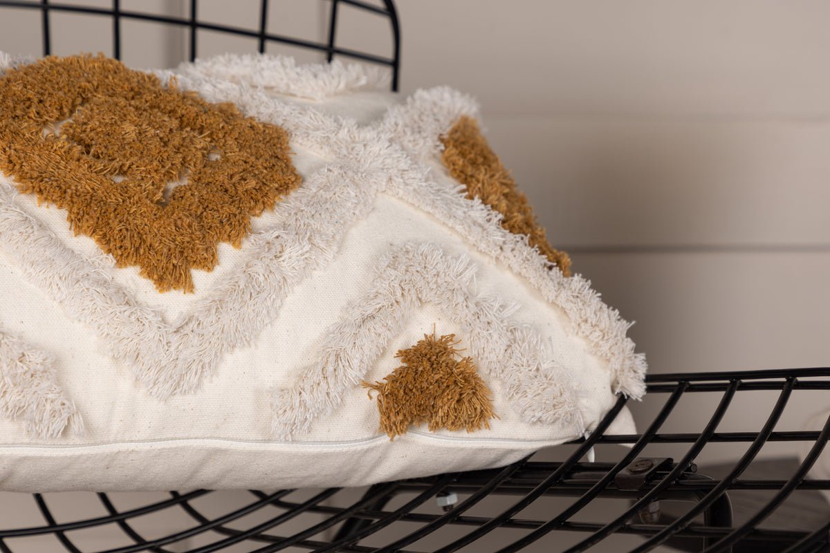 Kussenhoes Cadiz - 50x30 cm met bruin-wit ruitpatroon