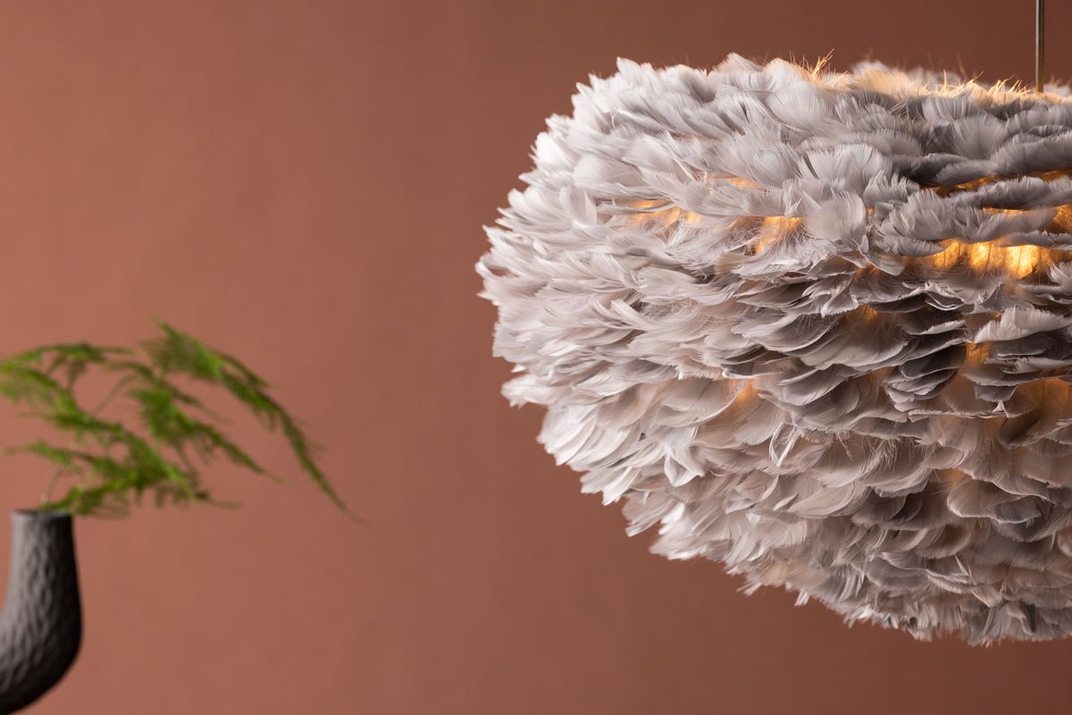 Hanglamp "Pilanesberg-Grijs" – Lampenkap van kunstveren