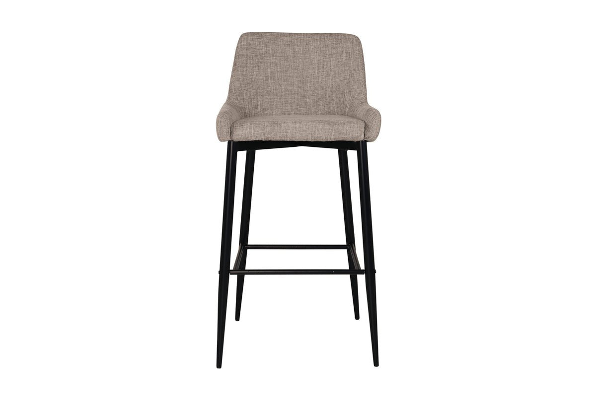 2er Set - Barstoel Leonardo in Fluweel Zwart oder Beige