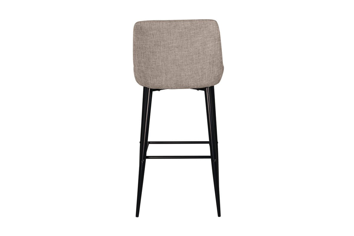 2er Set - Barstoel Leonardo in Fluweel Zwart oder Beige