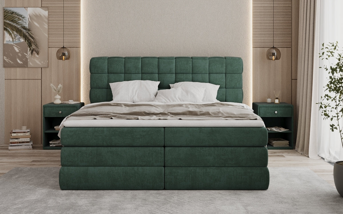 Boxspringbed Trama met opbergruimte in Fluweel