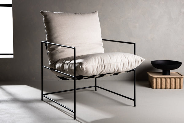 Designer Lounge Fauteuil Sedalia – moderne armleuningfauteuil in Beige